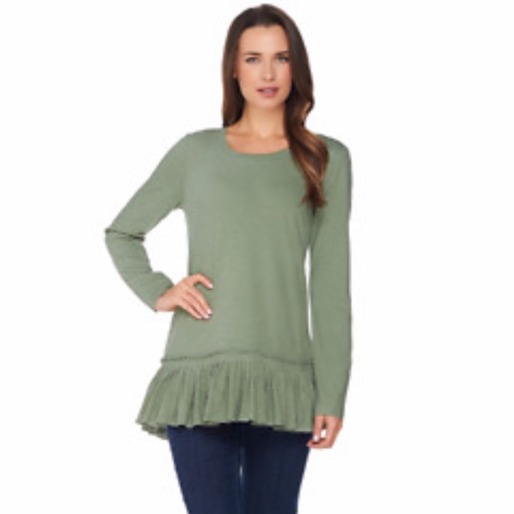 LOGO• NWOT Lori Goldstein Cotton Slub Knit Top